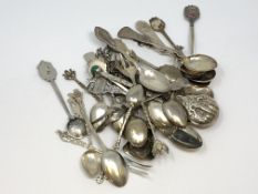 A collection of various items of silver cutlery