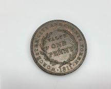 An 1811 Worcester City and County Token,
