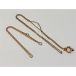 Two antique 9ct gold chains (2) CONDITION REPORT: 8.