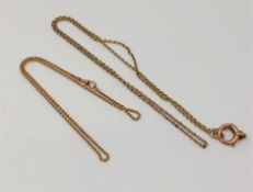 Two antique 9ct gold chains (2) CONDITION REPORT: 8.