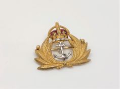 A 9ct gold and enamelled naval sweetheart brooch CONDITION REPORT: 5.