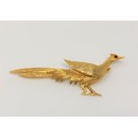 A 9ct gold pheasant brooch CONDITION REPORT: 4.