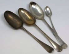 Four heavy Georgian silver spoons