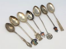 Seven silver spoons for Braemar, Southport, Windermere, Warwick Castle etc.