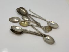 Nine silver golf themed spoons CONDITION REPORT: 120g