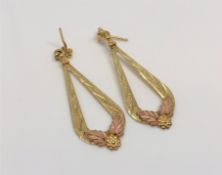 A pair of 10ct Black Hills Gold earrings CONDITION REPORT: 2.