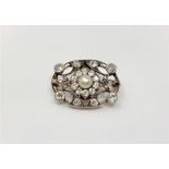 A fine Victorian pearl and diamond brooch,
