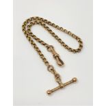 An antique 9ct gold belcher link Albert chain, length 23cm CONDITION REPORT: 5.