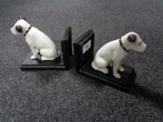 A pair of cast iron Nipper dog bookends