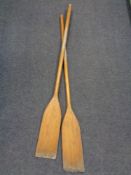 A pair of 20th century pine oars