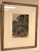 George Blackie Sticks (1843 - 1900) : A Figure in a Wooded Landcape, watercolour, signed,