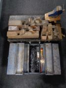 A pine joiner's tool box, concertina tool box,