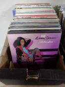 A box of LP records to include Donna Summer, Percy Sledge, Boney M, Bob Marley,