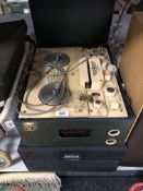 A cased vintage Eltra-Bandoptager Type 950 together with a Revox high fidelity reel to reel
