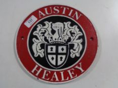 A cast iron plaque - Austin Healy