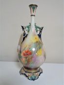 A Hadleys Worcester floral pattern vase, height 23.