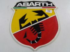 A cast iron plaque - Fiat Abrarth