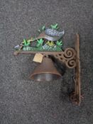 A cast iron bell modelled as a duck
