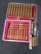 Two crates of 20th century books, children's encyclopedia, The World at war,