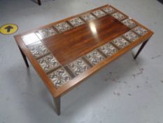 A 20th century Danish tiled topped coffee table