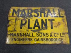 An early 20th century Marshall Plant Engineers Gainsborough enamelled sign