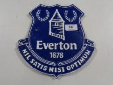 A cast iron plaque - Everton FC