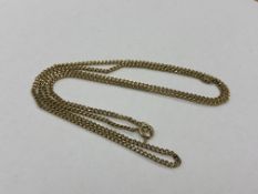 A gold chain, length 51cm (the catch stamped 14k, but the chain does not test higher than 9ct.