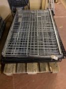 A pallet of six metal dog cages,