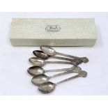 A set of six Lindisfarne pattern silver teaspoons, Cooper Brothers & Sons, Sheffield 1976,