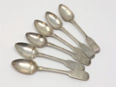 A set of six William IV silver teaspoons, Thomas Watson (or Thomas Wheatley),