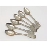 A set of six William IV silver teaspoons, Thomas Watson (or Thomas Wheatley),