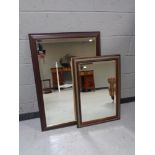 Two contemporary bevelled edged mirrors