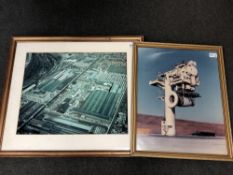 Two interesting colour photographs : An aerial view of Parsons Works, Heaton,