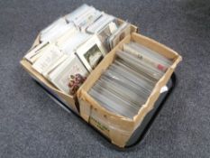 A tray of antique and later postcards