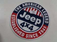 An aluminium plaque - Jeep