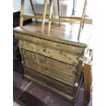 A 19th century continental pollard oak five drawer chest, 125cm wide by 64cm deep by 125cm high.