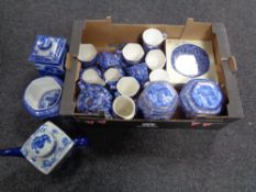 A box of Ringtons china including castles caddies,