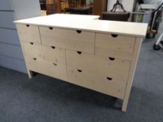 A pine Ikea seven drawer chest