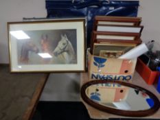 A large quantity of pictures and prints, mirror,