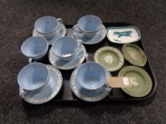 A tray of eleven pieces of Wedgwood Etruria tea china,