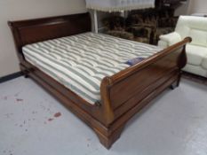 A Barker & Stonehouse 5' sleigh bed with jade shield mattress CONDITION REPORT: