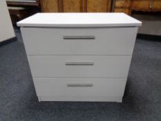 A contemporary three drawer chest