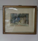 A Bernard Higgs watercolour 'Restormel Castle, The Gateway', dated 1912,