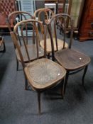 A set of four bentwood chairs