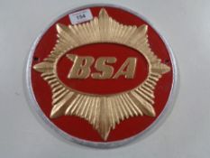 A cast iron plaque - BSA Motorcycle