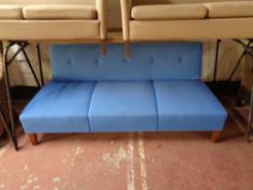 A 20th century day bed upholstered in a blue fabric