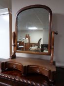 A Victorian mahogany dressing table mirror