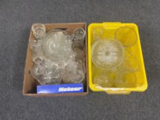 Two boxes of 20th century glass ware