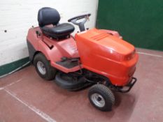 A Honda ride on lawn mower with grass box CONDITION REPORT: This has a key,