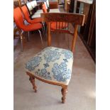 A 19th century mahogany bedroom chair with a tapestry upholstered seat CONDITION REPORT: